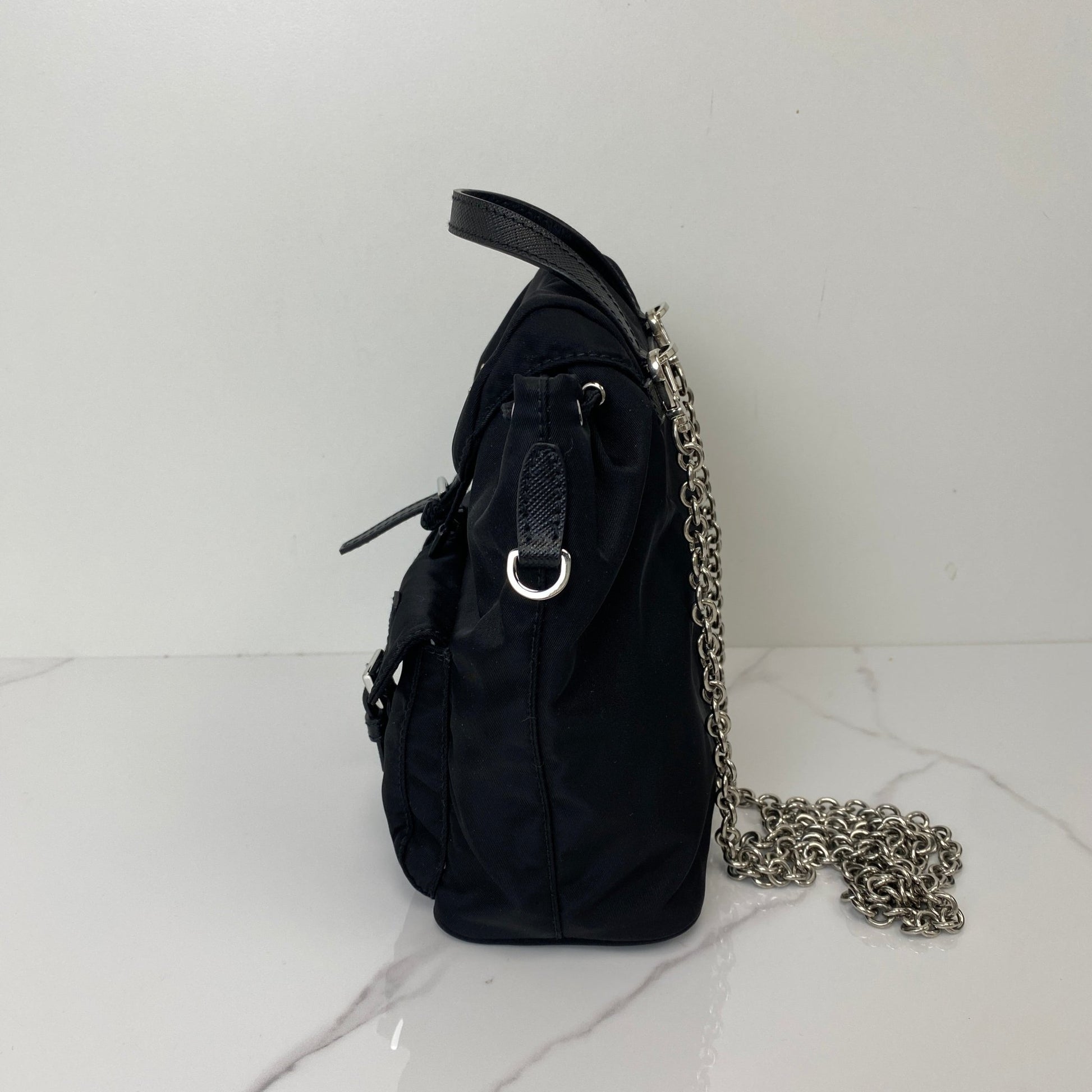fake prada mini backpack with chain Prada Re-Nylon Mini Backpack